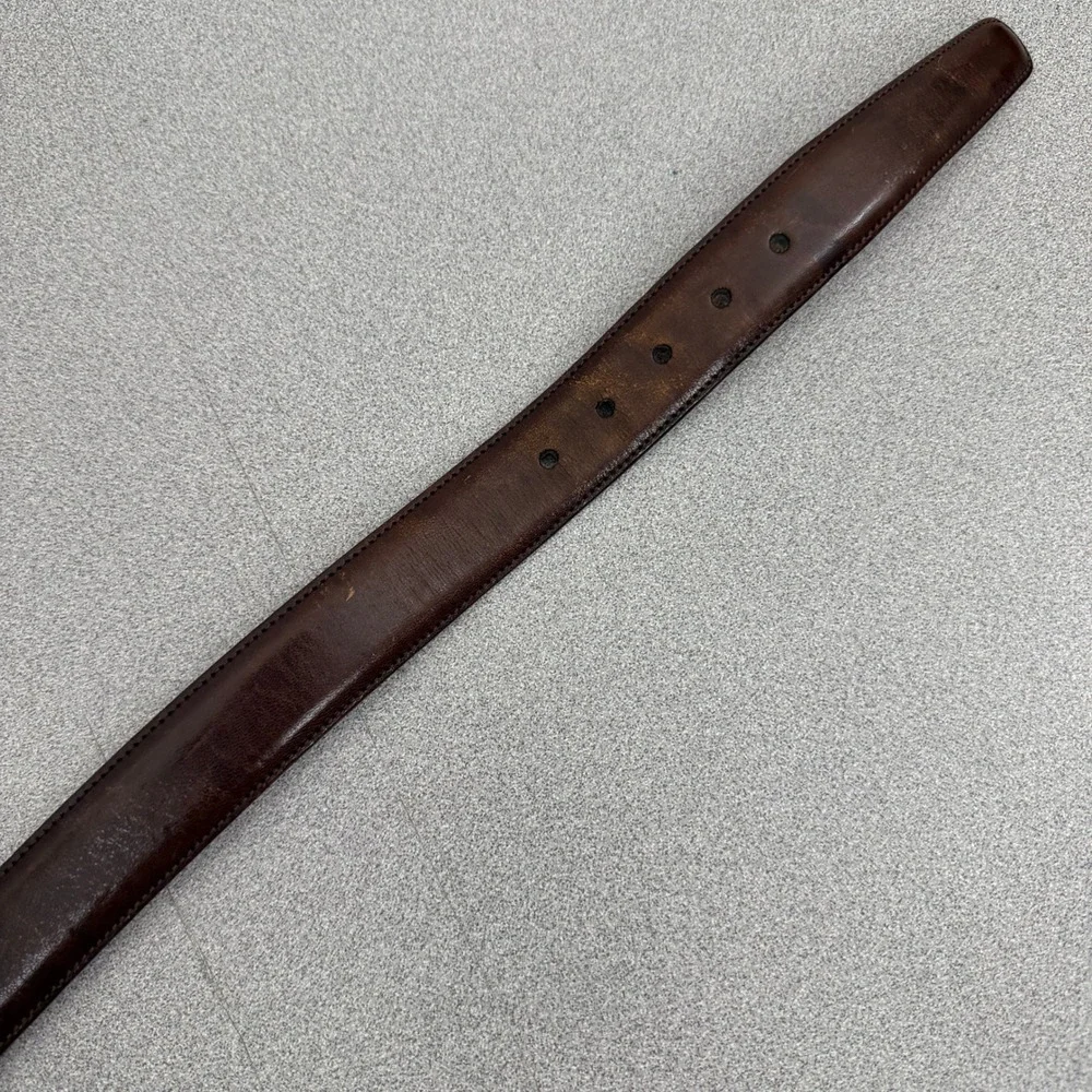 Trafalgar Belt Mens 42 Brown Cortina Leather Dress Brass Buckle USA Made 1.25